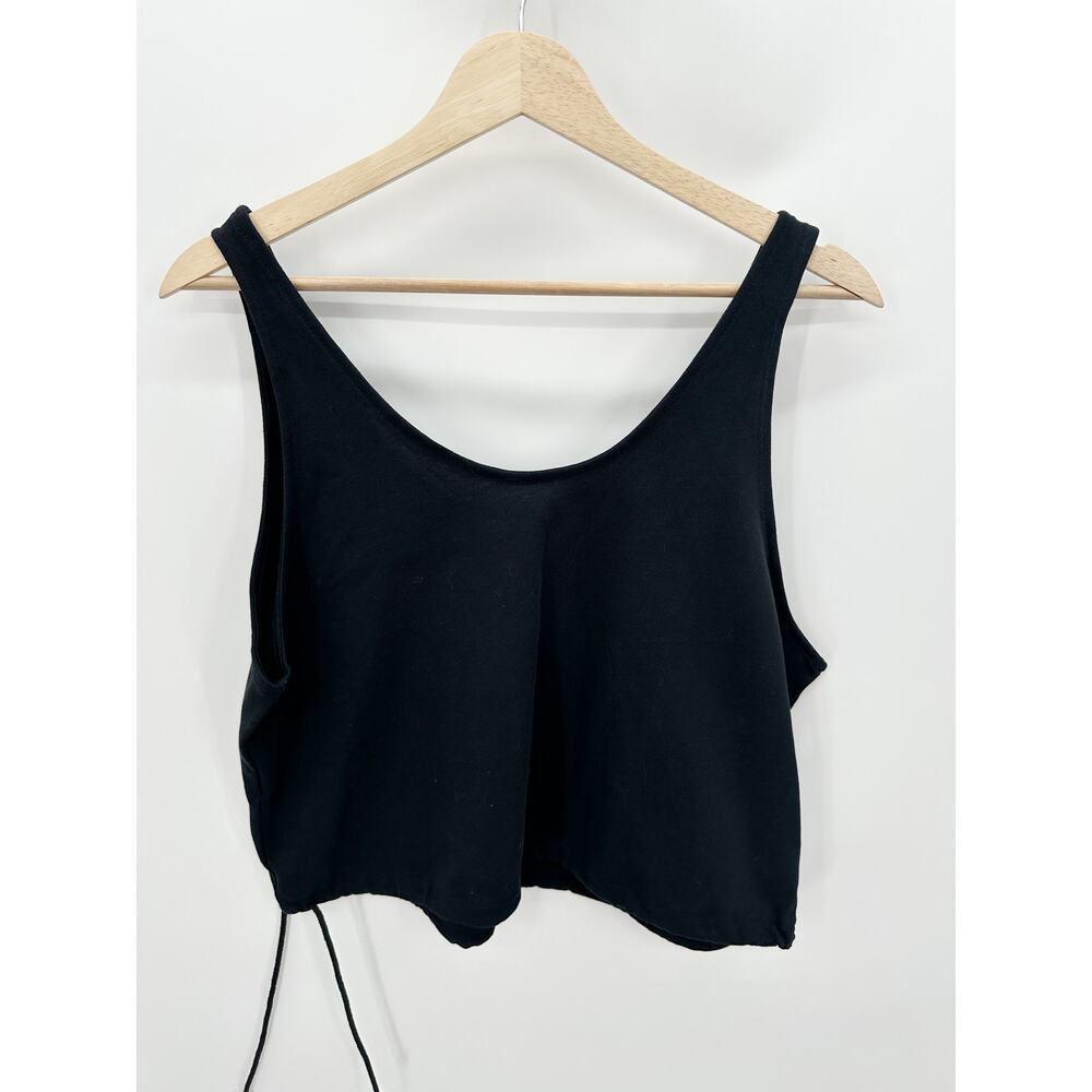 Nike Black Yoga Tank Top Tie Waistband Scoop Neck Womens Size Medium